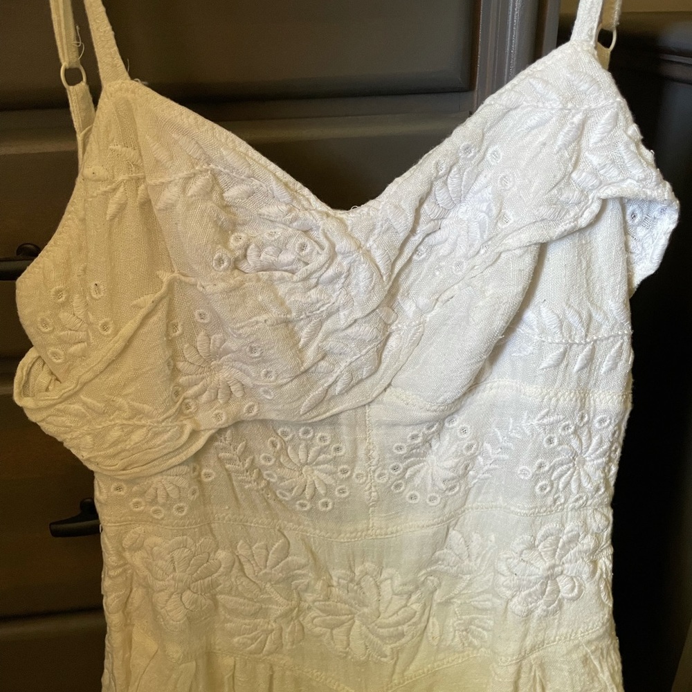 White Free People lace detail jumpsuit